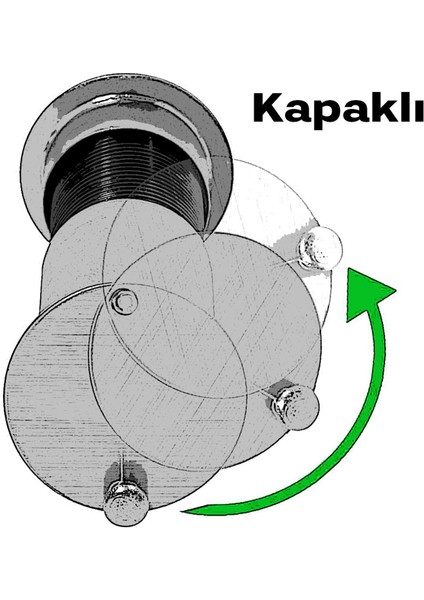 Kapaklı Çelik Kapı Dürbünü Mat Siyah 60-90 mm