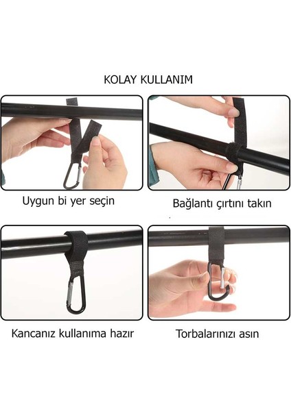 Puset Kancası Bebek Arabası Askı Apatı 2 Adet Metal