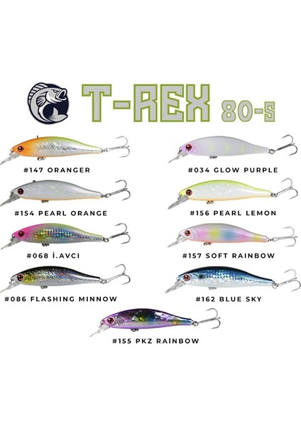 T-Rex 80S 11GR 80MM Maket Balık 156 Pearl Lemon fiyatları