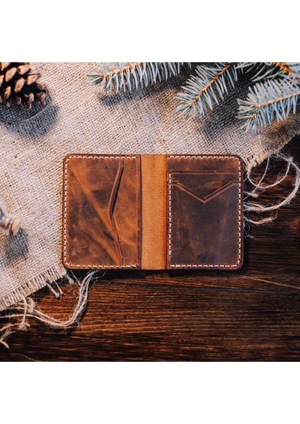 Mıll - Taba Kahverengi Gerçek Deri Cüzdan