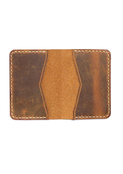 Orenda- Camel El Yapımıhakiki Deri Minimalist Kartlık
