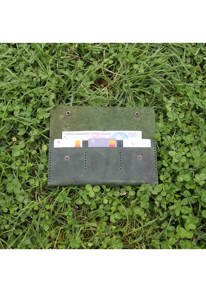 El Yapımı Hakiki Deri Cüzdan Yeşil - Duende