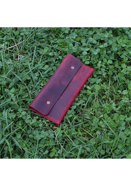 El Yapımı Hakiki Deri Cüzdan Kırmızı - Duende modelleri