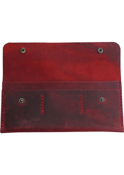 El Yapımı Hakiki Deri Cüzdan Kırmızı - Duende indirimleri