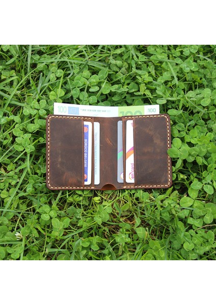 Charis - El Yapımı Hakiki Deri Cüzdan - Taba Kahve