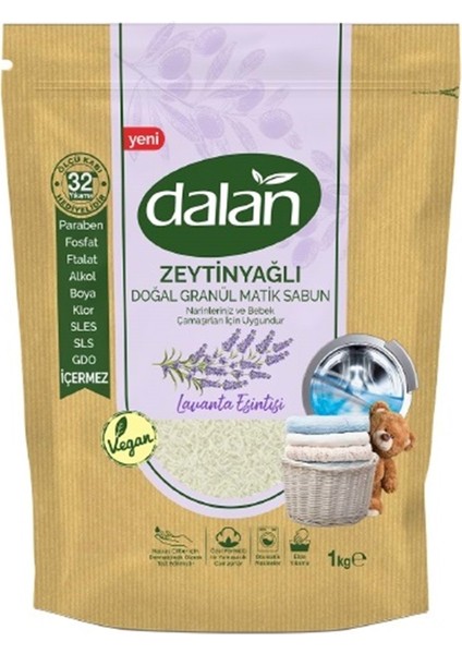 Doğal Granül Sabun Tozu 1kg Karma Set 2+2=4kg Doğal Bebekler Için Lavanta ve Zeytinyağlı
