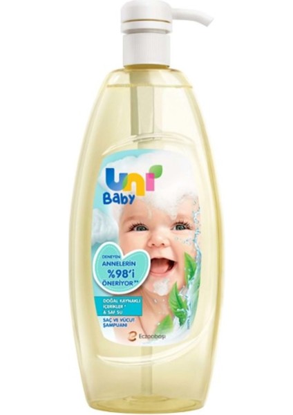 Uni Baby Saç ve Vücut Şampuan 700ML (Pompalı) (4 Lü Set)