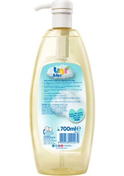 Uni Baby Saç ve Vücut Şampuan 700ML (Pompalı) (4 Lü Set)