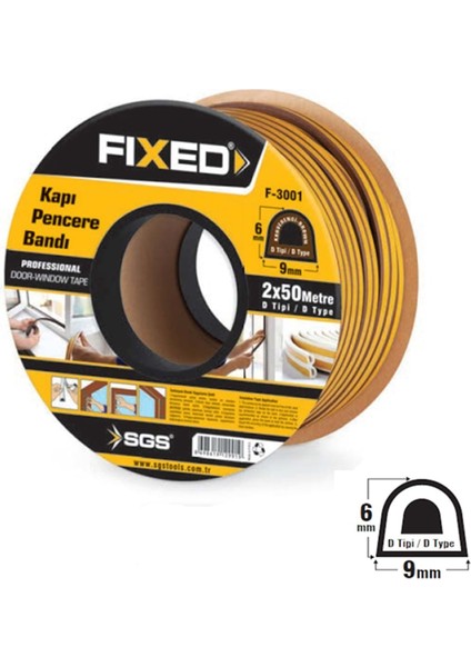 Fıxed Kapı - Pencere Fitili Beyaz 2X50MT