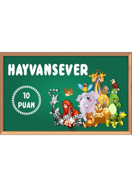 Hayvan Sever Öğrenci Başarı Kartı 25'li