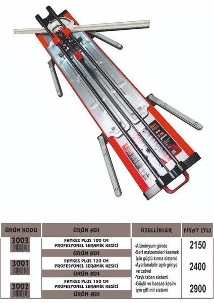 Faykes Plus Seramik Kesme Makinesi 120 cm