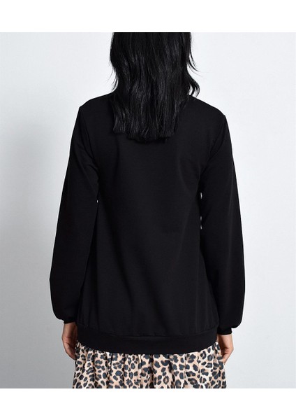 Kadın Siyah Bisiklet Yaka Kazak modelleri