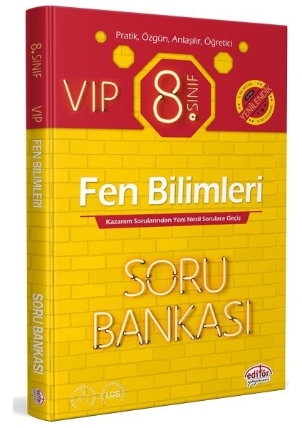 Editör Yayınları 8. Sınıf VIP Fen Bilimleri Soru Bankası