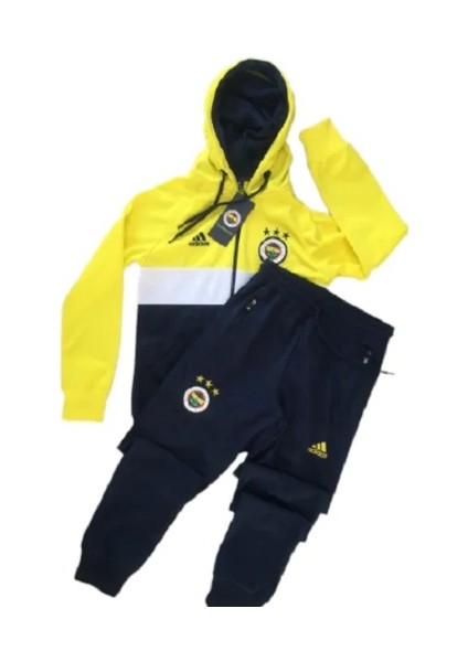 Fenerbahçe Sarı Fermuarlı Erkek Çocuk Alt Üst Sweat Takım