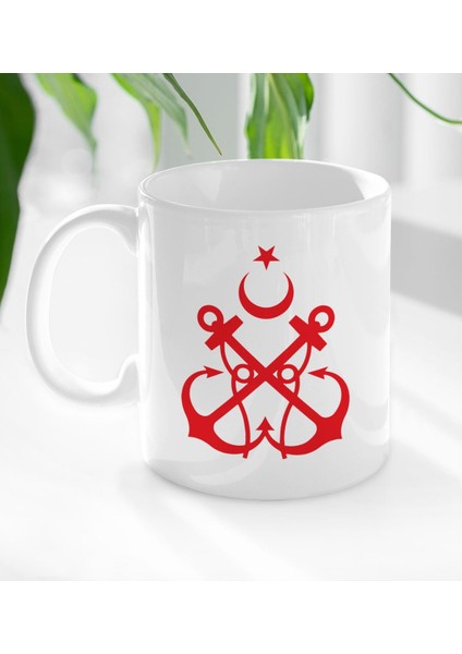 Gift Çapa Tasarımlı Beyaz Kupa Bardak-2