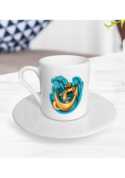 Gift Çapa Tasarımlı Türk Kahvesi Fincanı-1