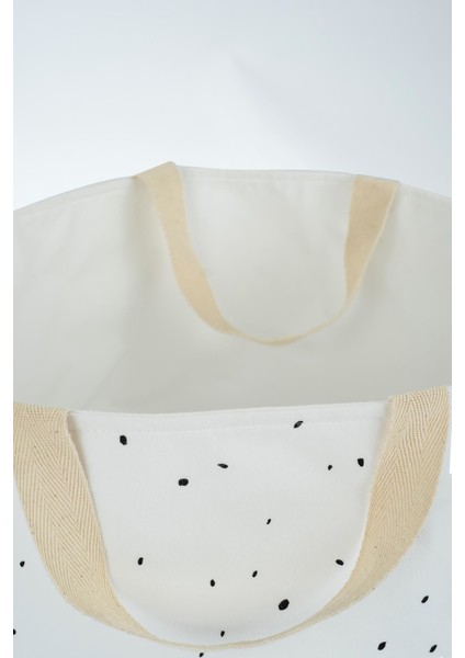 Saplı Oyuncak Sepeti Cosmos Beyaz Organik Pamuk