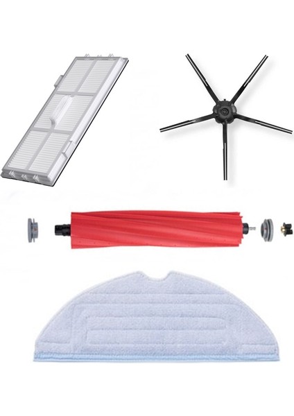 Roborock S7 Uyumlu Siyah Yan Fırçalı 4lü Set