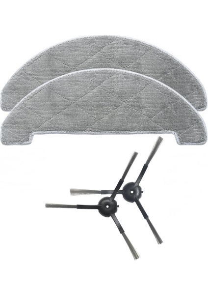 Roidmi Eve Plus Uyumlu 2 Adet Yan Fırça ve 2 Adet Fiber Bez