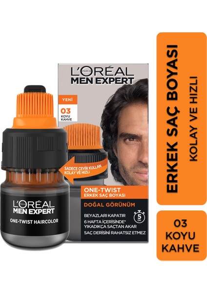 Men Expert One-Twist Erkek Saç Boyası Koyu Kahve 03