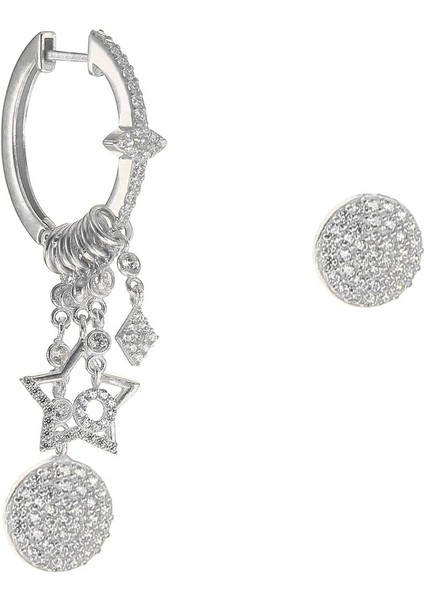 Gümüş Yuvarlak Modeli Şans Küpe