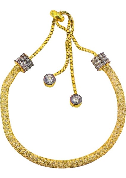 File ve Zirkon Taşlı Asansörlü Bileklik