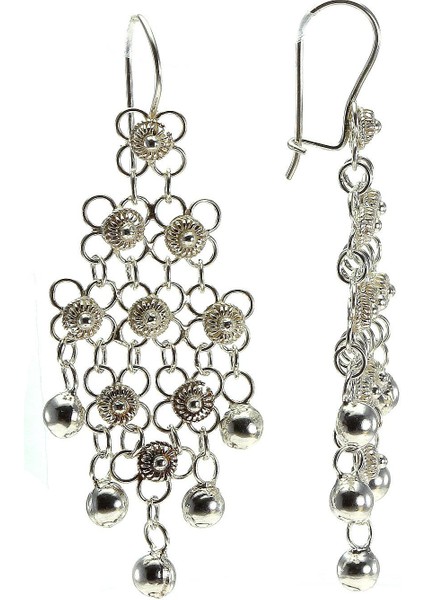 Telkari Beş Sıra Kişniş Küpe