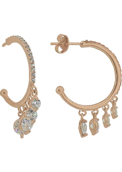 Zirkon Taşlı Yarım Halka K