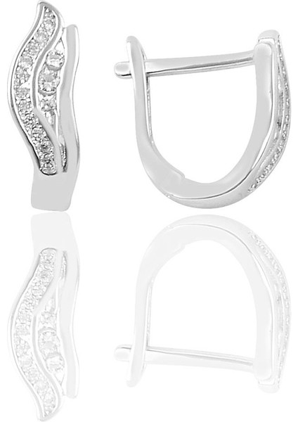 Gümüş Zirkon Taşlı J Küpe