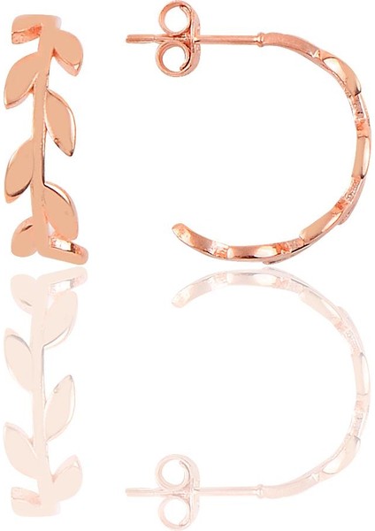 Gümüş 17 mm Çapında Başak Modeli Yarım Halka Küpe