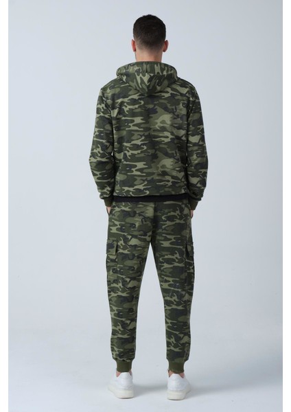 Kamuflaj Desenli Kapüşonlu Sweatshirt (E21-72100)