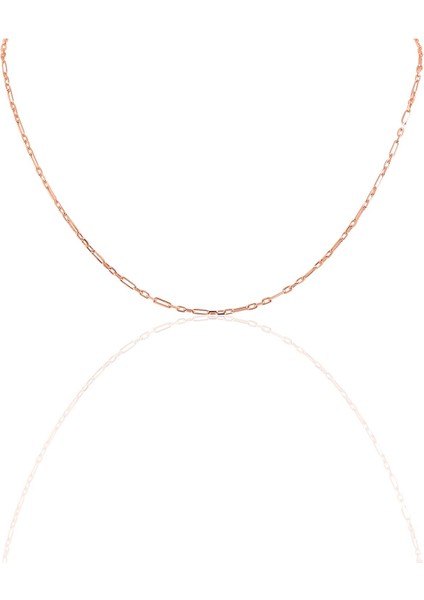 Gümüş 60 cm Rose Aralıklı Figaro Zincir SGTL10101ROSE
