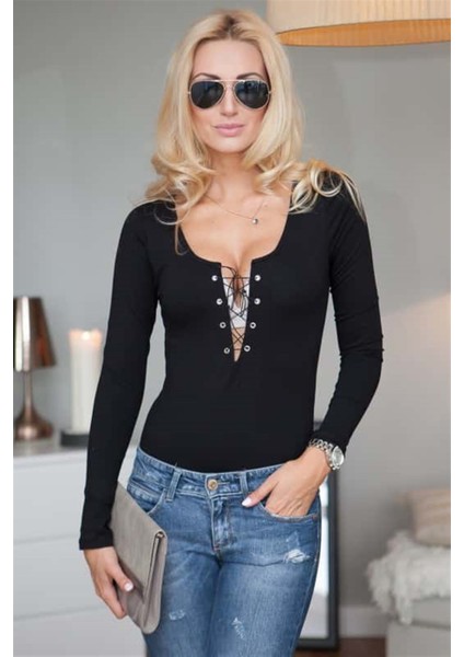 Bağcıklı Uzun Kollu Zıbın Body