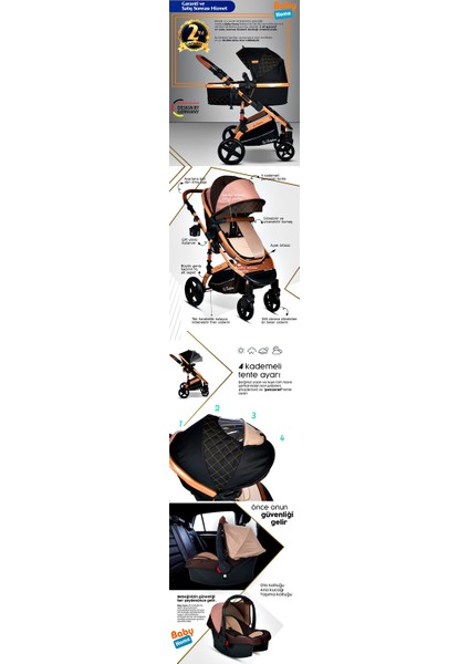 9 In 1 Set Baby Home 946 Single-To Travel Sistem Bebek Arabası ve 505 Maya Anne Yanı Bebek Sepeti Beşik