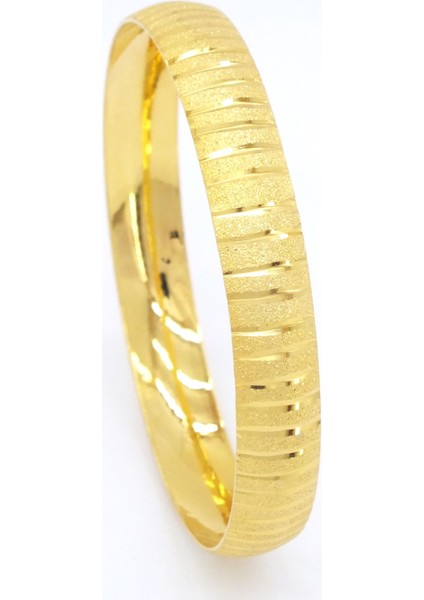22 Ayar Altın Kaplama Çizgili Bilezik 1 cm modelleri