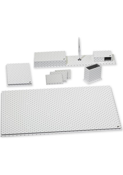 7950-310 Multicolor Noktalı Beyaz Suni Deri Sümen Takımı