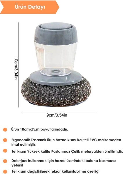 Deterjan Hazneli Bulaşık Yıkama Teli Pratik Banyo Lavabo Temizleme Teli indirimleri