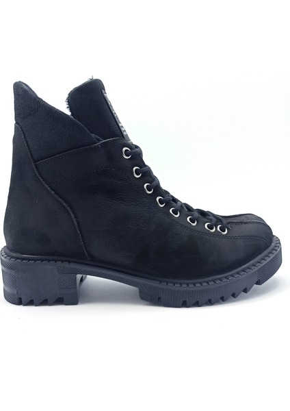 Siyah Kadın Deri Bot Ayakkabı