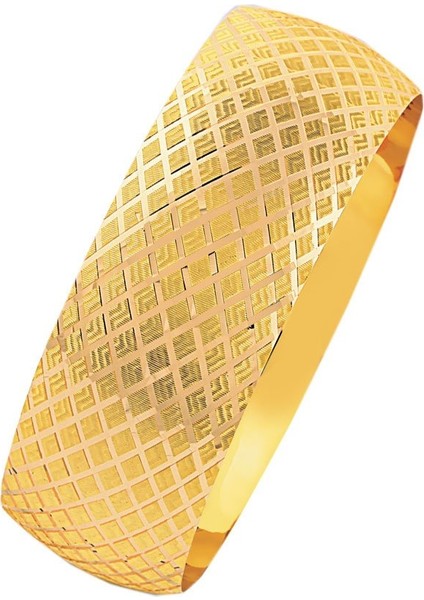Geniş Bilezik 14 Ayar Altın 25 Gram Baklava Model