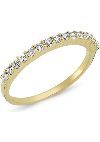 İnce Yarımtur Yüzük 14 Ayar Altın