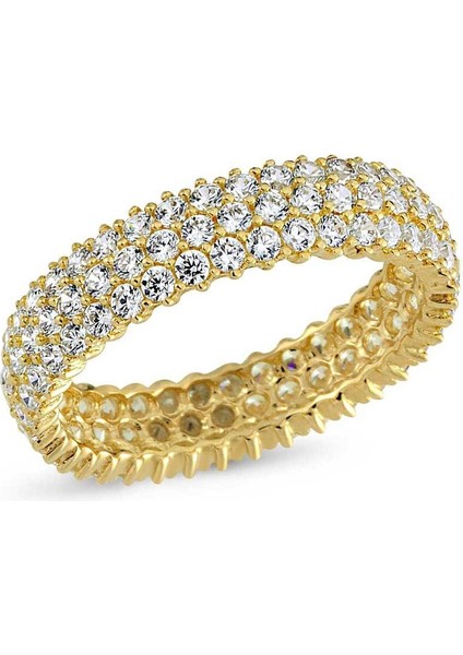 Tamtur Yüzük 14 Ayar Altın Üç Sıralı 2.95 Gram