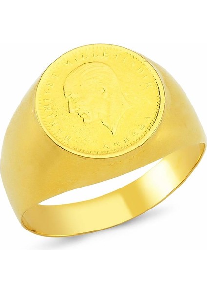 Altın Erkek Yüzük Ata Çeyrekli