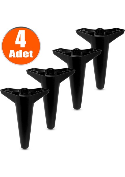 Aspen Lüks Mobilya Kanepe Koltuk Tv Ünitesi Ayağı Ayakları 20 Cm Siyah 4 Adet