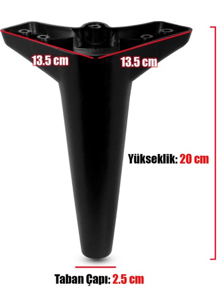 Aspen Lüks Mobilya Kanepe Koltuk Tv Ünitesi Ayağı Ayakları 20 Cm Siyah 4 Adet modelleri