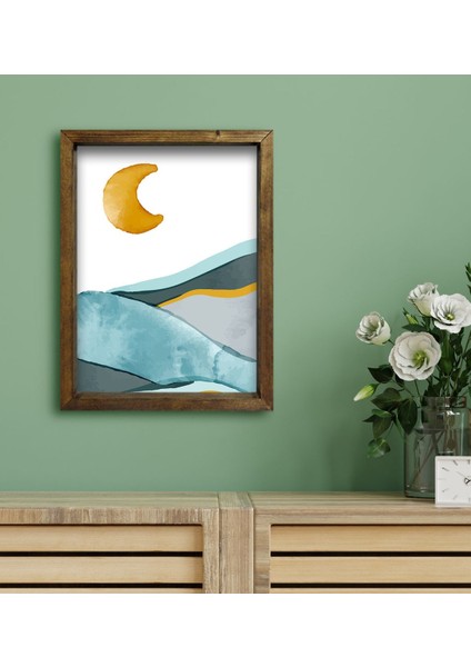 Gift Otel Odası Konseptli Doğal Masif Ahşap Çerçeveli Tablo 30X40CM-36