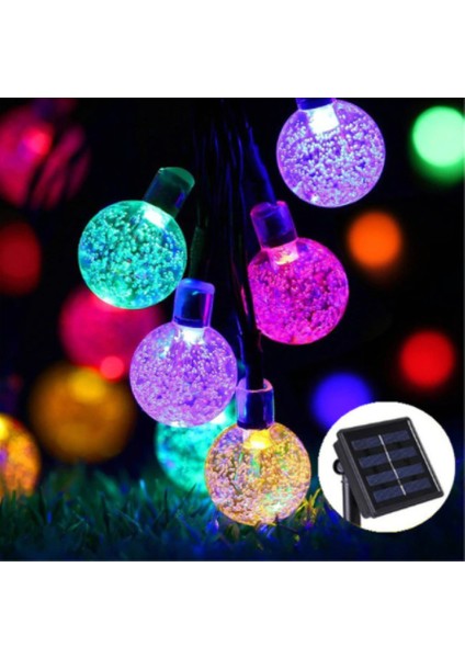 30 LED 6 M Güneş Enerjili Çok Renkli 8 Mod LED Bahçe Teras Balkon Ağaç Solar Aydınlatma Schulzz