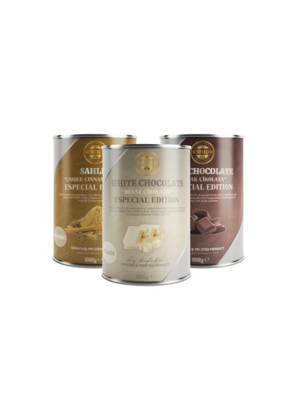 3'lü Avantajlı Kış Paketi (Sıcak Çikolata-Beyaz Sıcak Çikolata-Salep) 1000 gr x 3 Adet