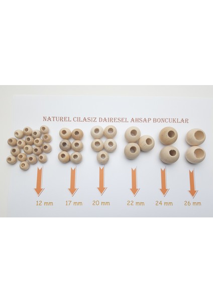 Natural Ahşap Boncuk Cilasız Dairesel 22 mm 120 gr fiyatları