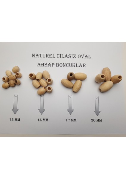 Natural Ahşap Boncuk Cilalı Oval 14 mm 120 gr fiyatları