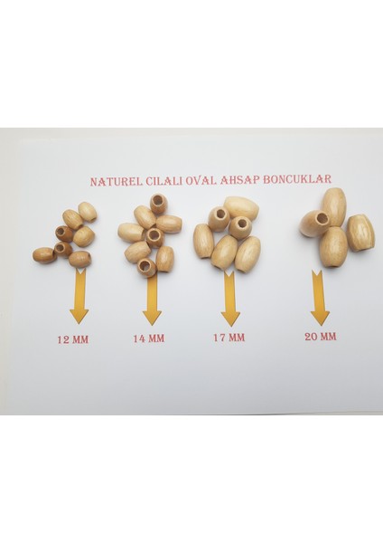 Natural Ahşap Boncuk Cilalı Oval 20 mm 120 gr fiyatları